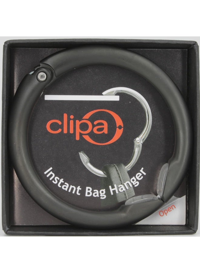 Clipa Bag Hanger - Matte Black PVD - The Ring That Opens Into a Hook and Hangs in Just 1/2" of Space, Holds 33 lbs., 3 yr. Warranty - Image 3